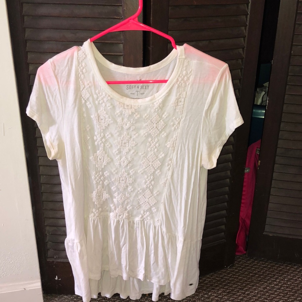 AEO Soft & Sexy Peplum Top with Lace
